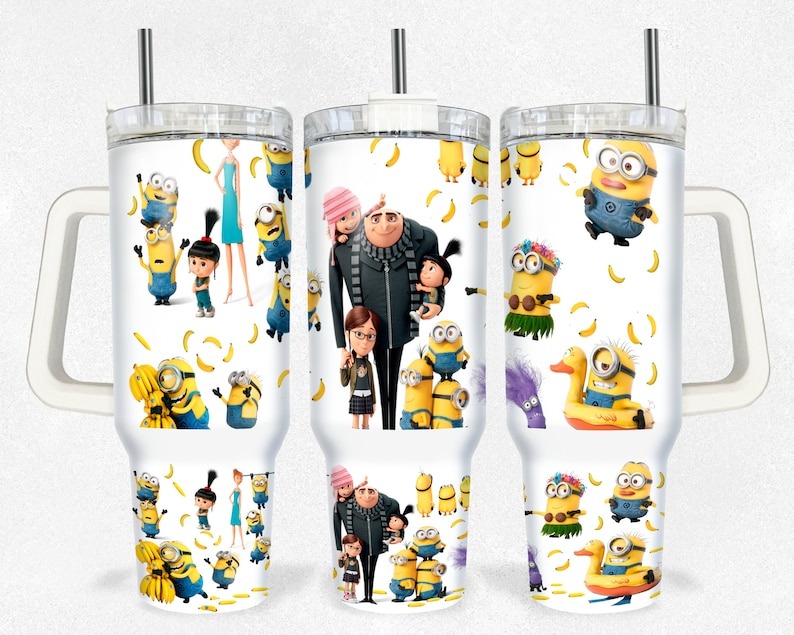 Despicable Me Tumbler Minion Gru Stuart Tumbler 40oz Quencher Stanley Tumbler LN Cartoon Characters Tumbler 343521-1-1-1-1