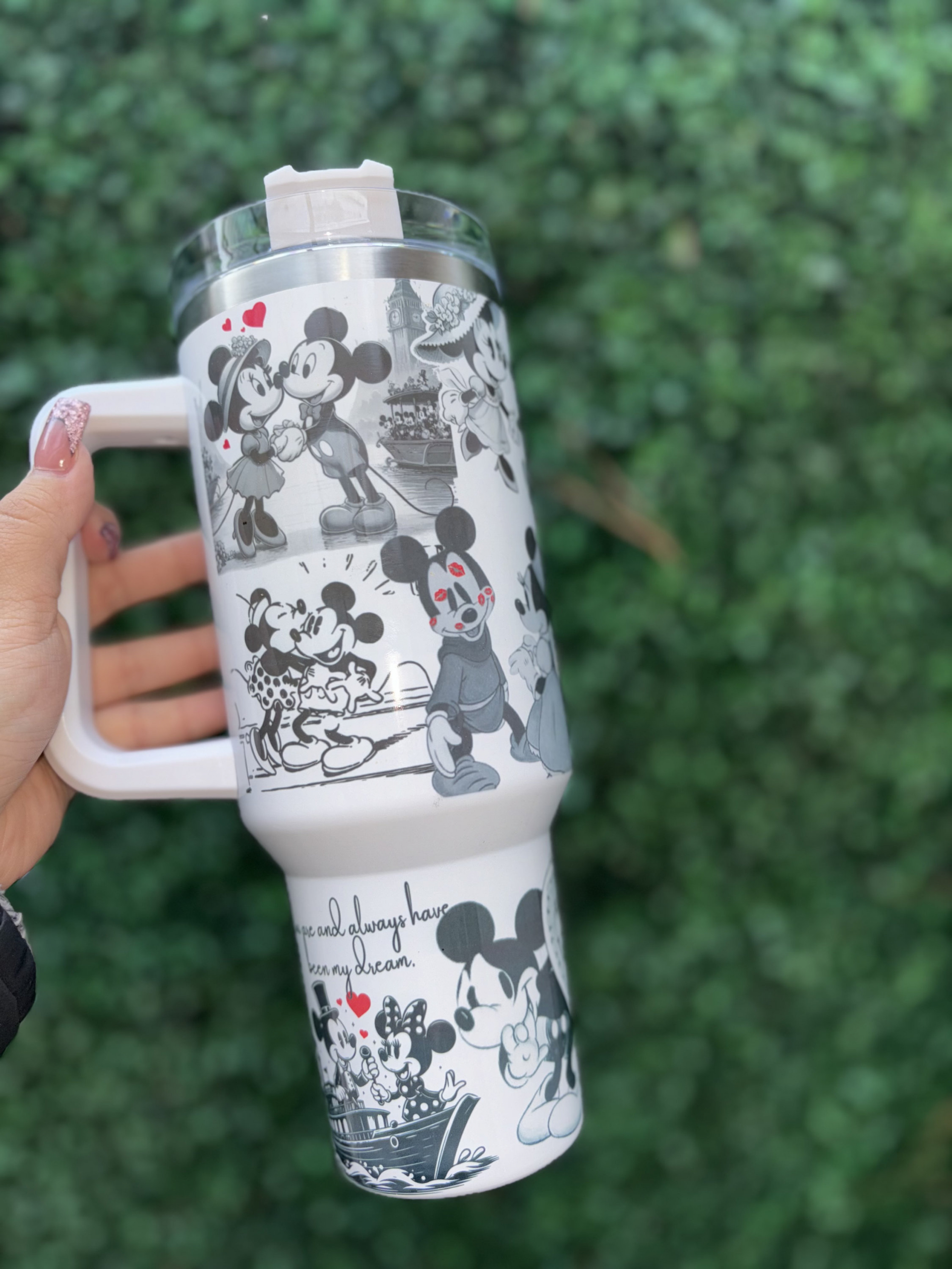 Mickey Mouse Valentines Day Tumbler Gift 40oz Tumbler with handle, Birthday Anniversary Gift for Disney fan HFN 3273651